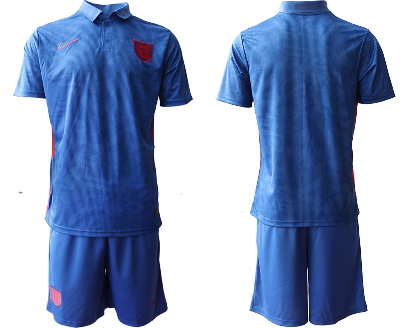 Men 2021 European Cup England away blue Soccer Jersey->customized soccer jersey->Custom Jersey